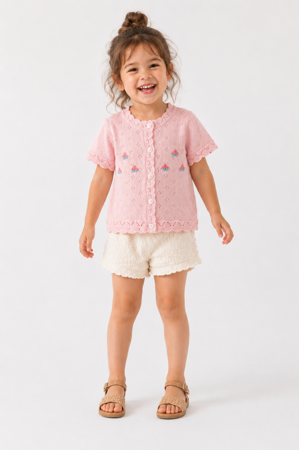 Embroidered Knit Button Shirt (2-5)