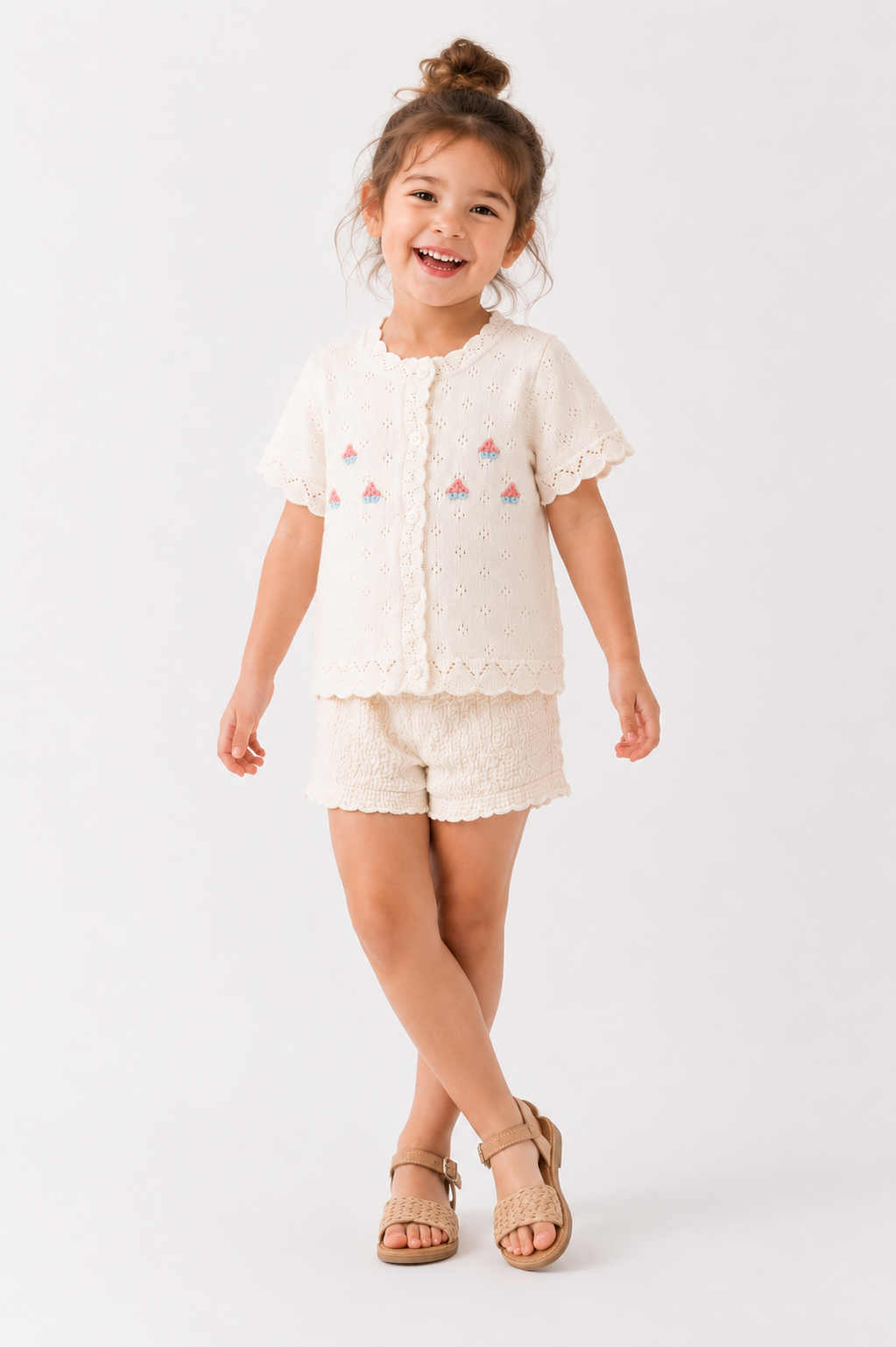 Embroidered Knit Button Shirt (2-5)